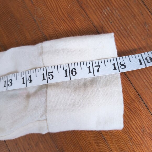 Rifle Paper Company Floral Trim Wool Blend Long-Line Button Up Tunic Off White - Picture 16 of 16